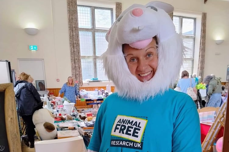 Penny Baxter (Bude Rabbit) welcoming people into the Table Top Sale