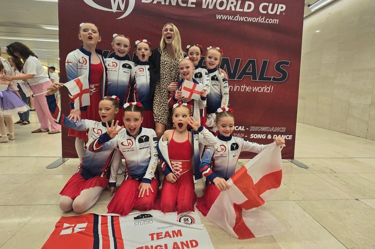 Moondancers from Callington enjoying their success at the Dance World Cup in Prague.