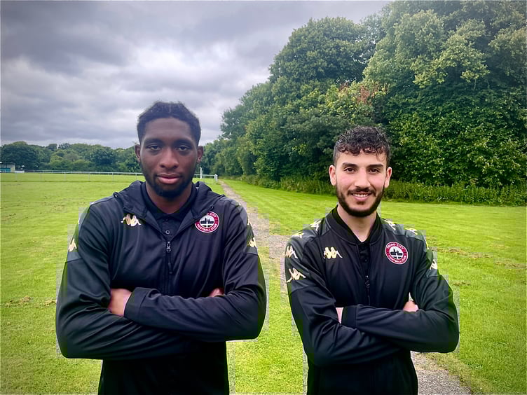 Truro's new recruits Seidou Sanogo (left) and Yassine En-Neyah.