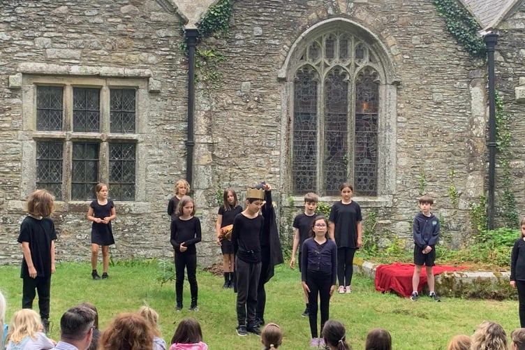 Calstock Primary School pupils performing at St Andrew’s Church
