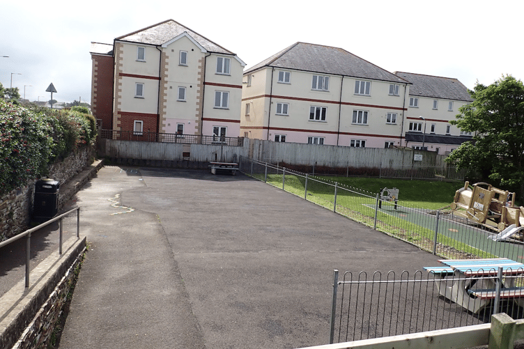 The vacant area at the Katy's Corner play park in Bude