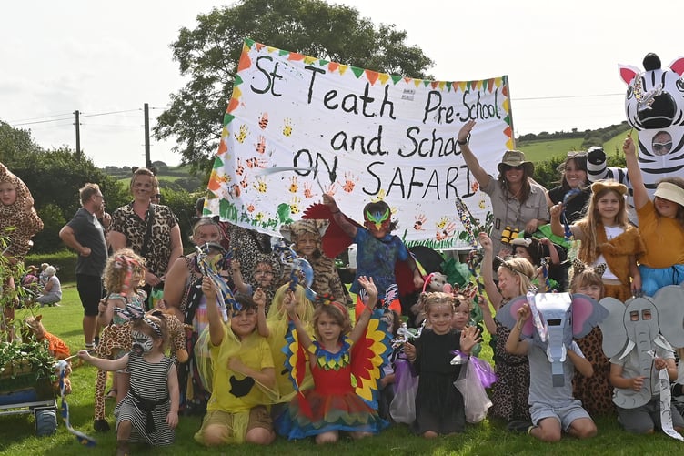 On Safari are members of the St Teath Pre-School and School