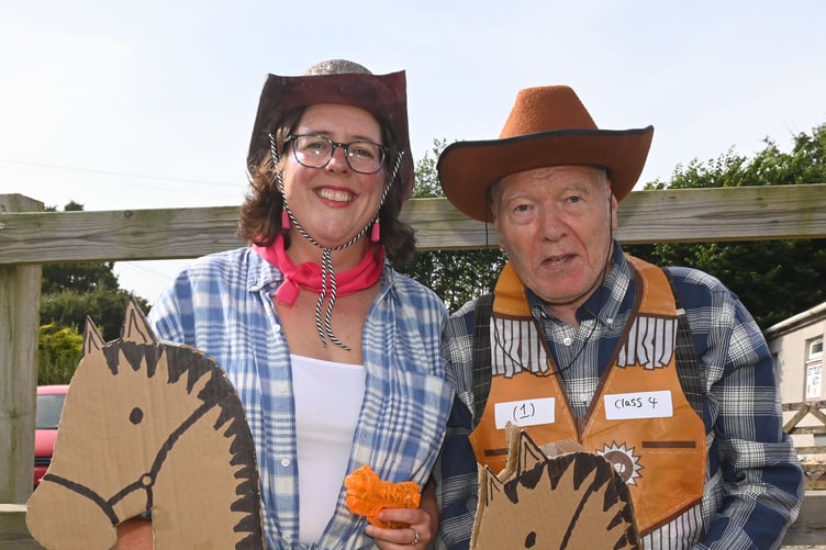 Anne and Michael, dressed as cowboys