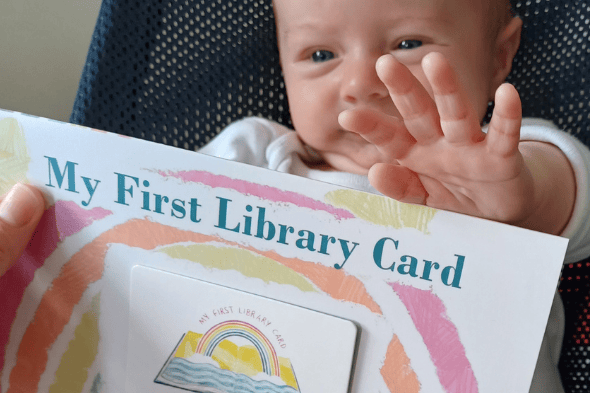 'Baby Edward' with his first library card