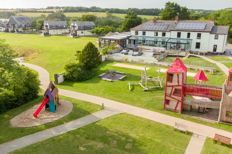 A drone shot of Clawford Lakes near Holsworthy