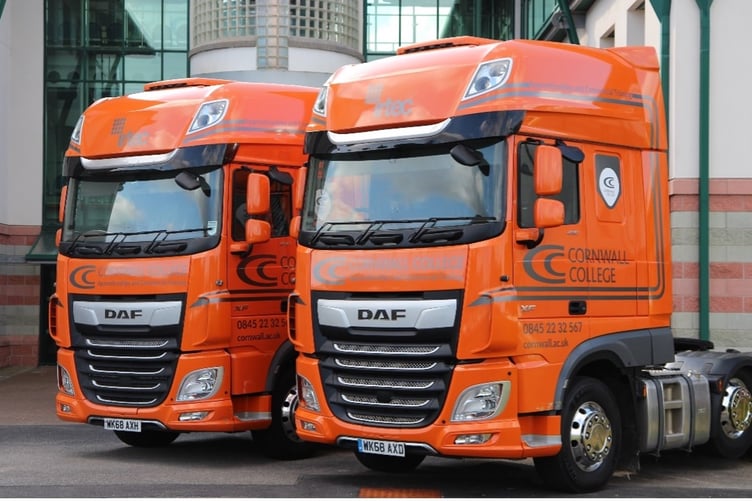 Two new heavy goods vehicles have arrived at Cornwall College Camborne, thanks to funding from the Department for Education
