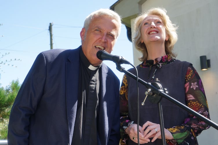 Delighted to be opening the St Endellion Church is the newly appointed Rev Craig Marshall along with his wife Catherine Ruddock. (Picture: Adrian Jasper)