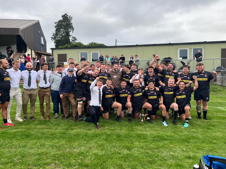 Launceston's three teams on duty at Okehampton were all smiles after taking the inaugural Borders and Castles Cup. Picture: Launceston Rugby Club