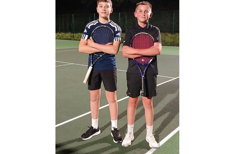 Isaac Baron (left) and Oscar Dziedzic (right) played out a thrilling junior singles clash which went all the way to a last set tie-break. Picture: Launceston Tennis Club