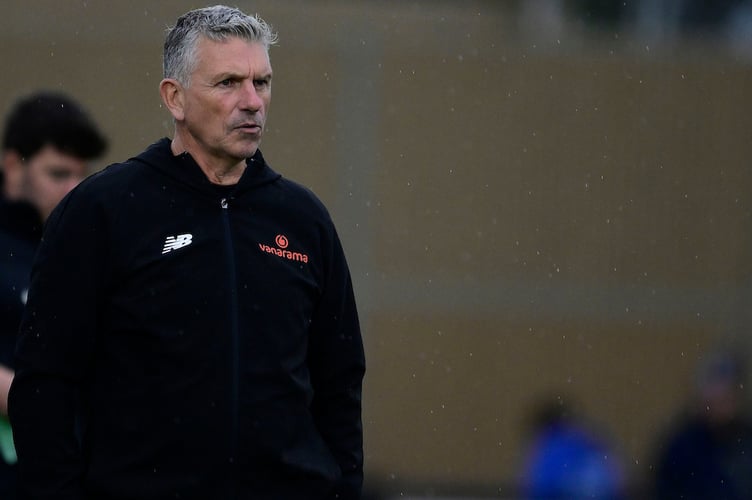 John Askey, Manager of Truro City during the National League South match between Truro City and Hemel Hempstead at Truro Sports Hub on 5 October 2024 Photo: Phil Mingo/PPAUK