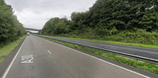 Vehicle crashes into A30 central reservation near Launceston