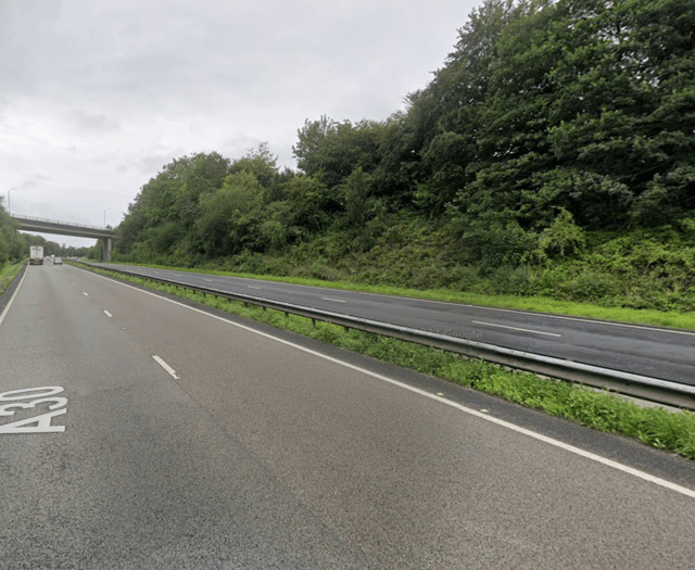 Vehicle crashes into A30 central reservation near Launceston