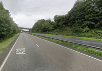 Vehicle crashes into A30 central reservation near Launceston