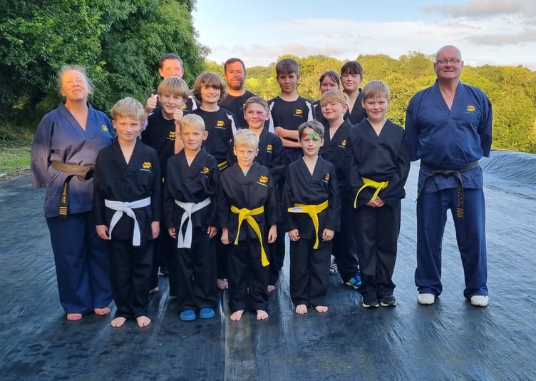 Students from Okehampton and Bude with instructors Guy and Lisa Southard. Picture: BOP Tae Kwon-Do Schools