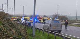 Emergency services on A30 as two injured in collision near Plusha
