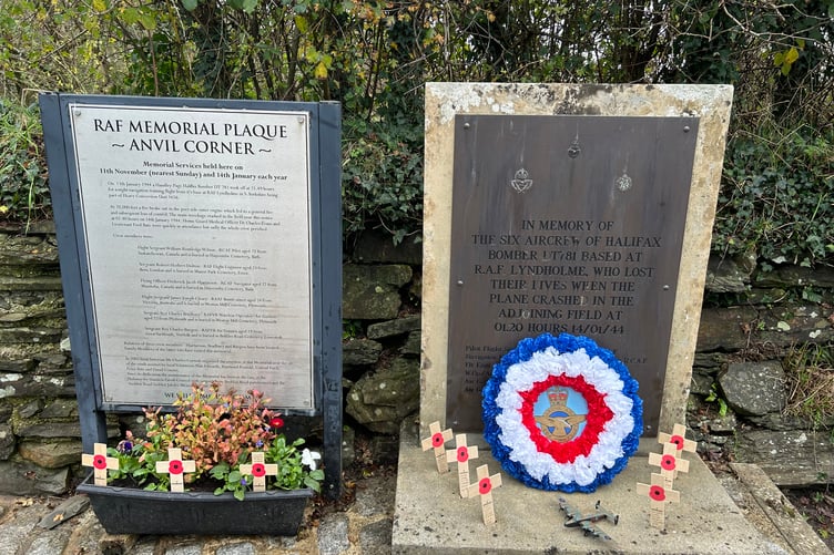 Wreaths and tributes laid at the memorial. (Picture: Holsworthy Hamlets Parish Council)