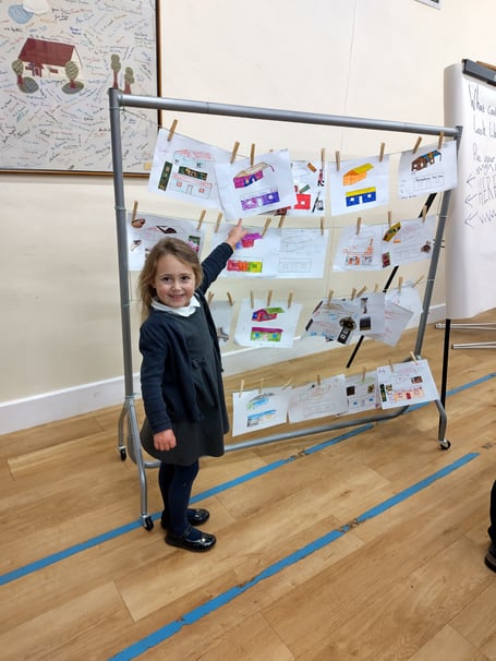 Schoolchildren from the village took the opportunity to come up with their ideas for the new Harrowbarrow and Metherell community shop at the open day on November 8. (Picture: Peter Bellenes)