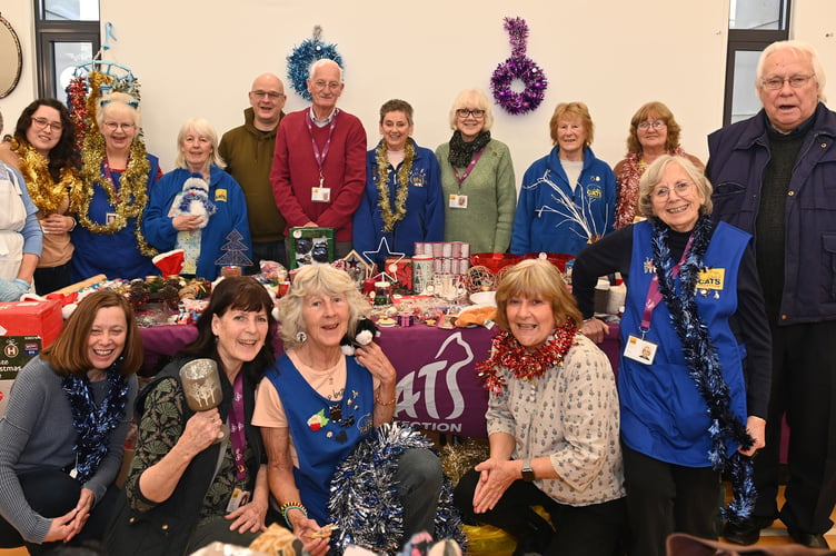 Getting in the festive spirit with a warm welcome are the members of the Launceston Cats Protection League at their Christmas Fair held at the Lifton Community Centre on November 16. (Picture: Adrian Jasper)