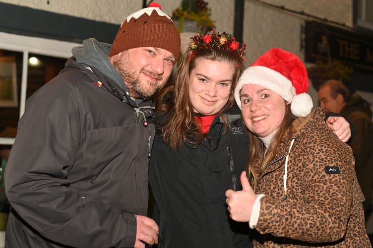 In festive party mood are Phil, Chloe and Kayleigh. (Picture: Adrian Jasper)