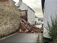 Collapsed wall in Hatherleigh causes disruption