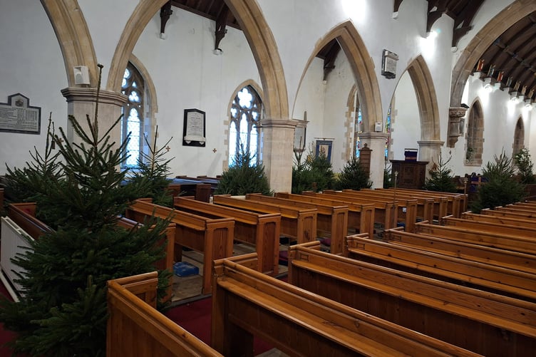 Holsworthy Xmas Tree festival ready for decorating (Picture: Holsworthy Churches)