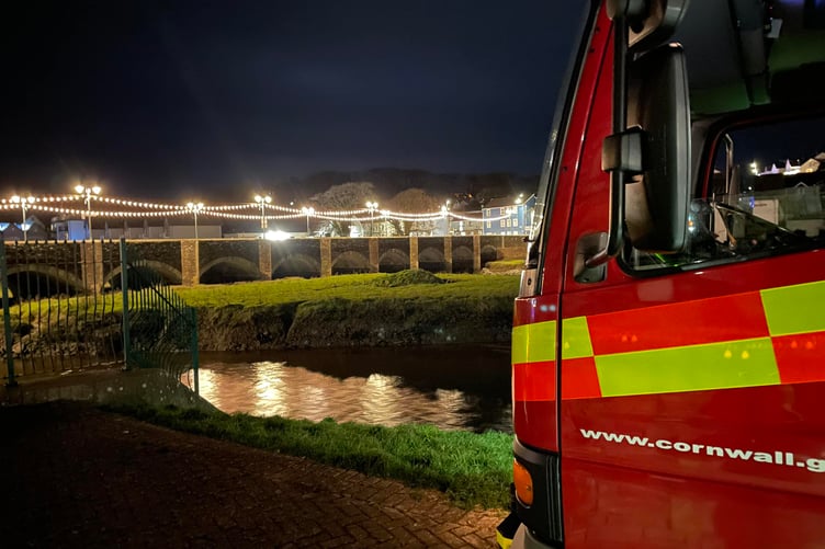 A vehicle from Cornwall and Fire Rescue at the scene near Polmorla, Wadebridge (Picture: Wadebridge Community Fire Station)