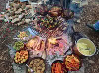 Altruistic campsite owner shares campfire Christmas feast