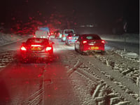 Bus services delayed by snow-related A30 traffic issues
