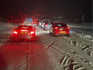 Bus services delayed by snow-related A30 traffic issues