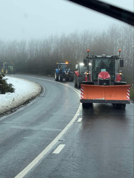 Tractors took to the roads on Friday January 10 in a go-slow protest against government anti-farming policy led by Farmers to Action. (Picture: Sarah June Neville)