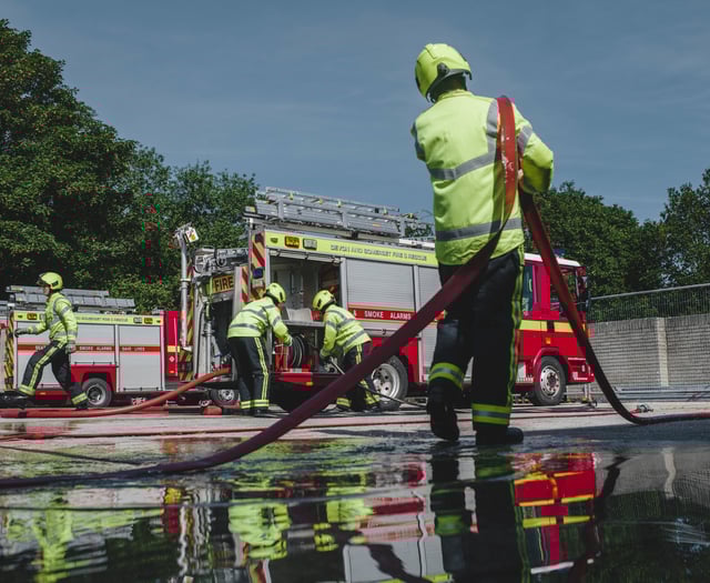 Nine fire stations respond to large agricultural fire near Shebbear