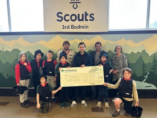 Scouts honoured after large donation from housebuilder