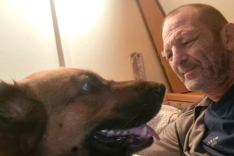 BEE nursed his rescue dog Shelby back to health during the extreme cold over Christmas. Most days, he says, he can't afford to eat