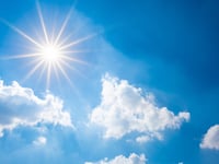 Sunny today and a warm Wednesday with low chance of rain