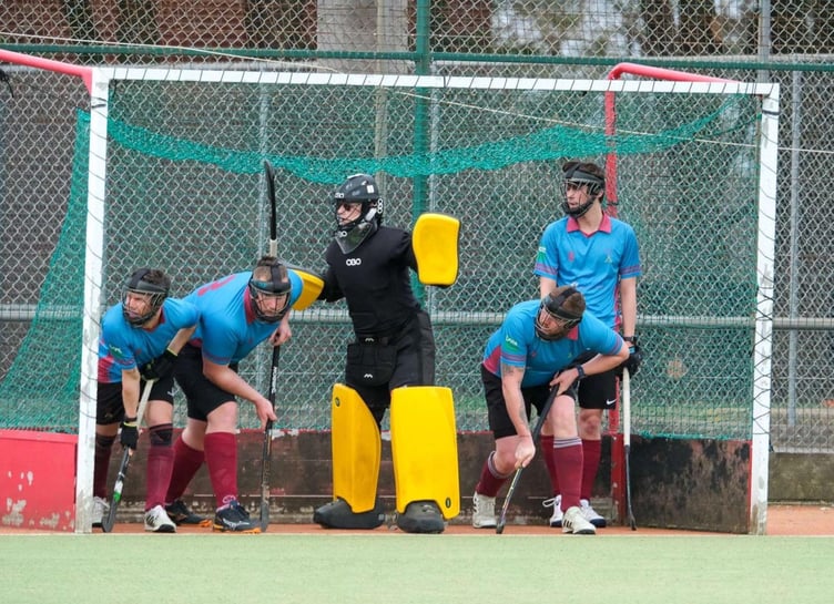 Bude getting ready to defend a penalty corner.