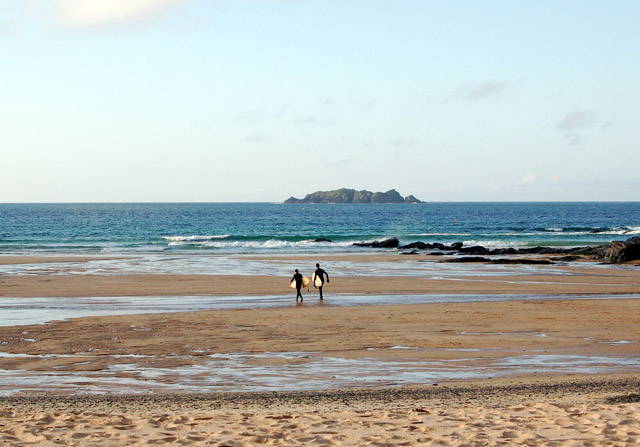 General view of Harlyn Bay beach in Cornwall