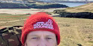 Man on the Cornish leg of his fundraising walk around the UK coastline