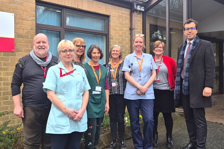 Labour MP Noah Law with Cornwall Hospice Care staff.