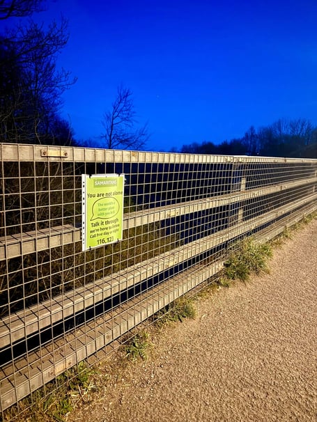 Launceston Fire Station Samaritans Sign