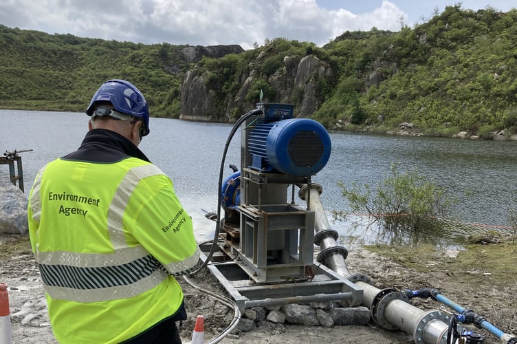 A disused China clay pit that now holds water for use elsewhere
