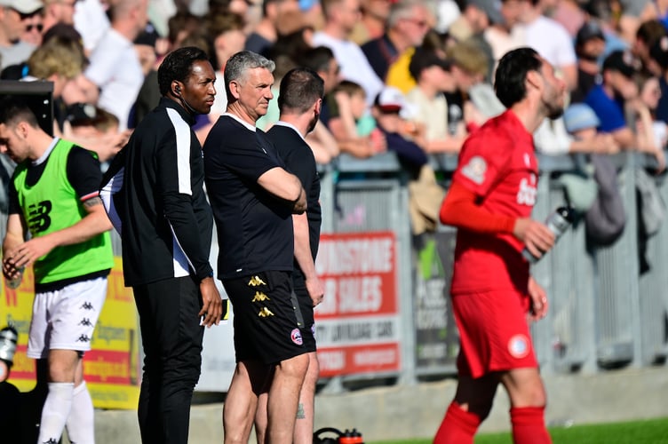 John Askey Manager of Truro City during the National League South Match between Worthing and Truro City at Sussex Transport Community Stadium, Worthing on 5 April 2025 (Photo: Alan Stanford/PPAUK)