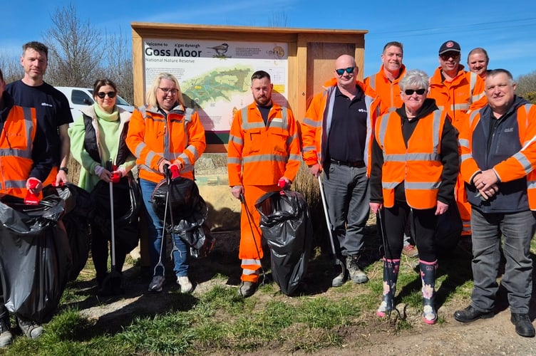 Hard at work on the Goss Moor, this team of cleaners doing their bit for the Great British Spring Clean 