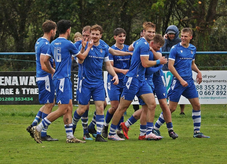 Bude v Holsworthy goal.