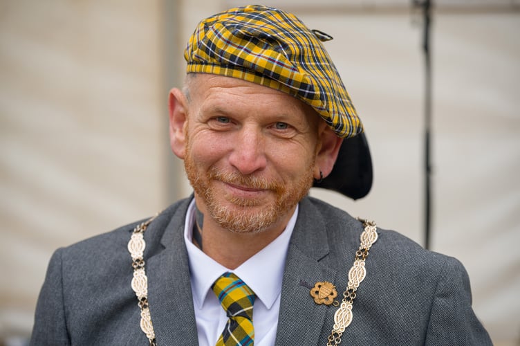 Camborne town mayor Cllr James Ball on Trevithick Day 2025