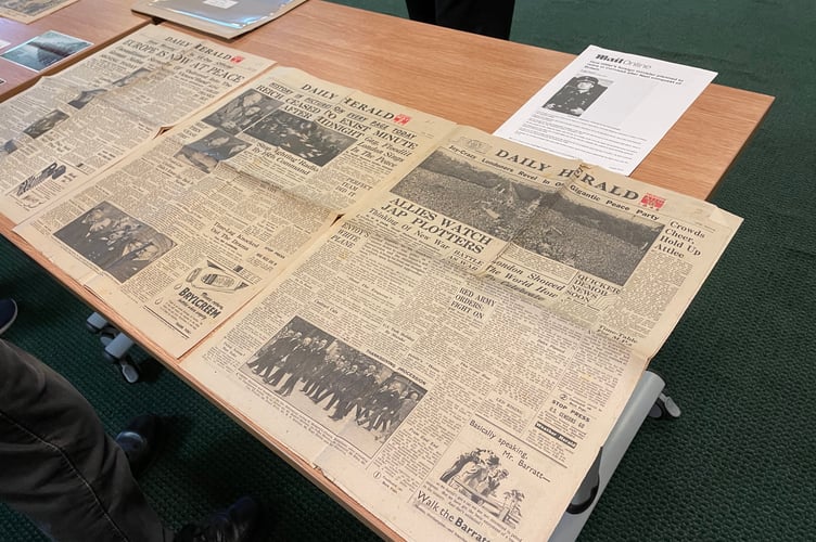 Newspaper cuttings from the end of World War II (Picture: Aaron Greenaway/Tindle)