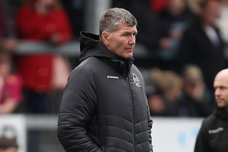 Exeter Chiefs Director of Rugby, Rob Baxter, takes charge of his side for Sunday's Premiership Rugby clash with Northampton Saints