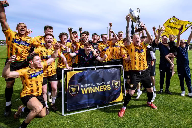 Falmouth Town Senior Cup celebrations.