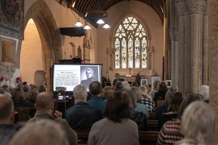 A packed congregation at St Ive Church paying tribute to Emily Hobhouse, as The Story of Emily immersive experience based in her home village celebrate her 165th Birthday. (Picture: The Story of Emily)