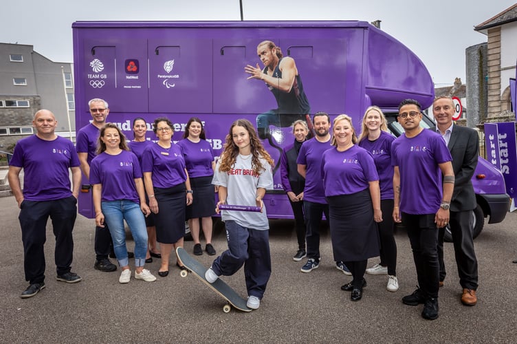 Cornish skateboarding sensation Lola Tambling from Saltash helps to launch the NatWest Baton Relay in Penzance