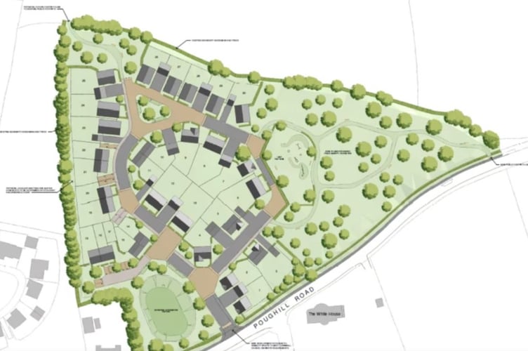 The proposed layout of the site on land at Poughill Road (Picture: Cornwall Council)